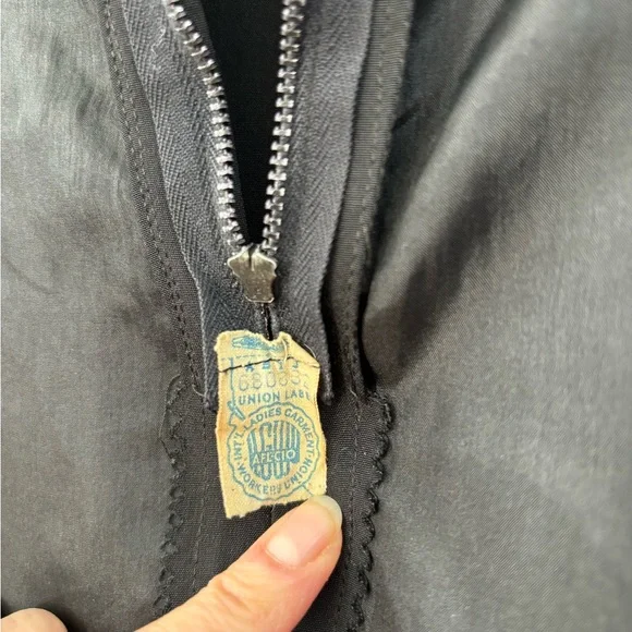 Vintage 1960s Teal Traina Dress Black Mod Unique Collectible Minimal Monochrome - Picture 14 of 16